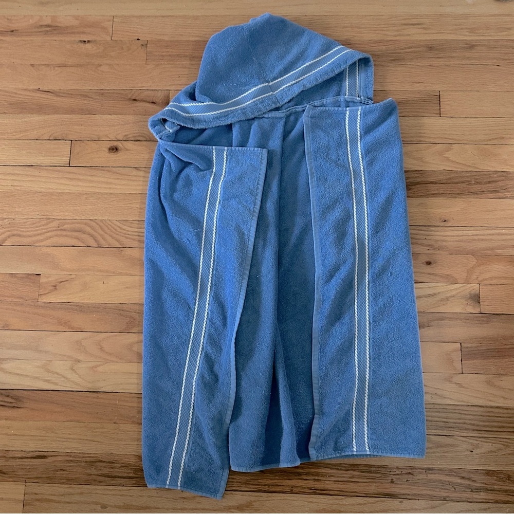 Handmade blue terrycloth hooded towel